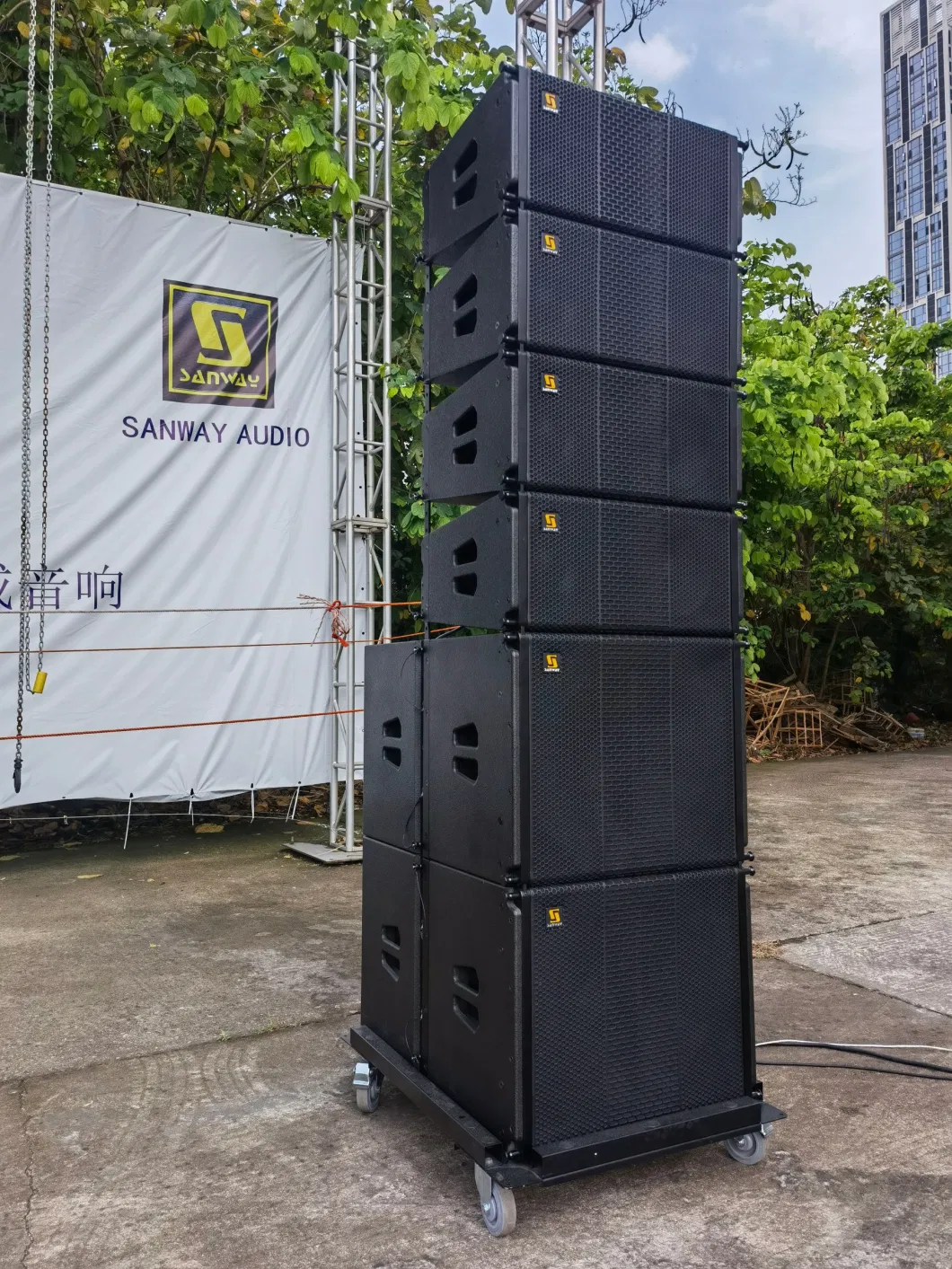 La210p&La18p Dual 10 Inch Active Self-Powered Line Array PA Speaker System Cabinet Loudspeaker Box