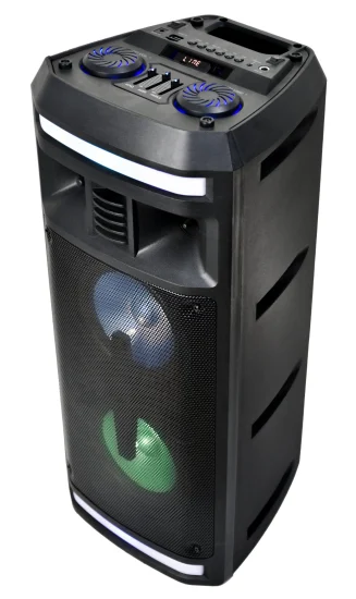 Bluetooth オーディオスピーカー LED デュアル 6.5 インチワイヤレス DJ ポータブル PA パーティーカラオケサウンドボックス充電式マルチメディア 5 ワットスピーカー ED